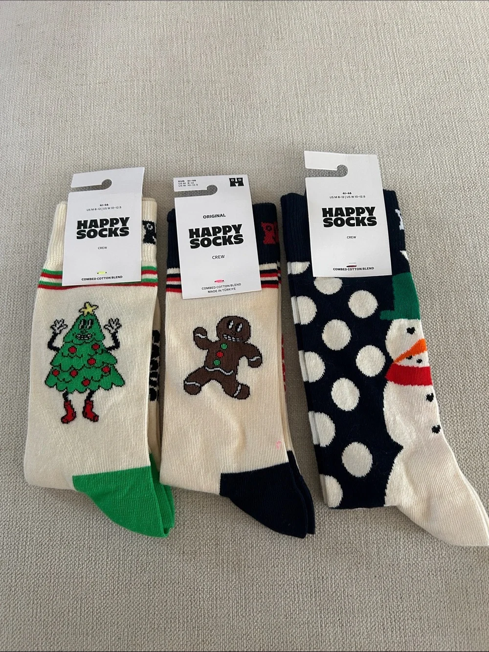 HAPPY SOCKS BUNDKE OF 3 PAIR OF HOLIDAY CREW SOCKS, NEW TAGS